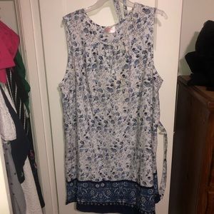 Blue and white floral dress